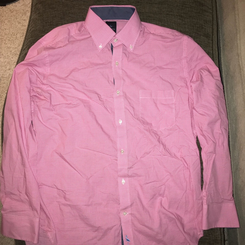 Tailor Byrd Red Check Dress Shirt - large